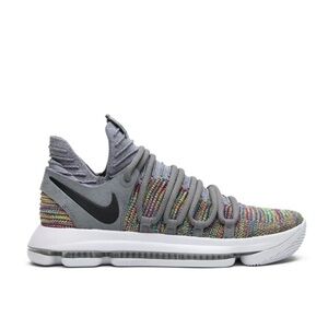 Nike Zoom KD 10 Multi Color Sneakers Flyknit Gray 897815-900 Basketball Size 13